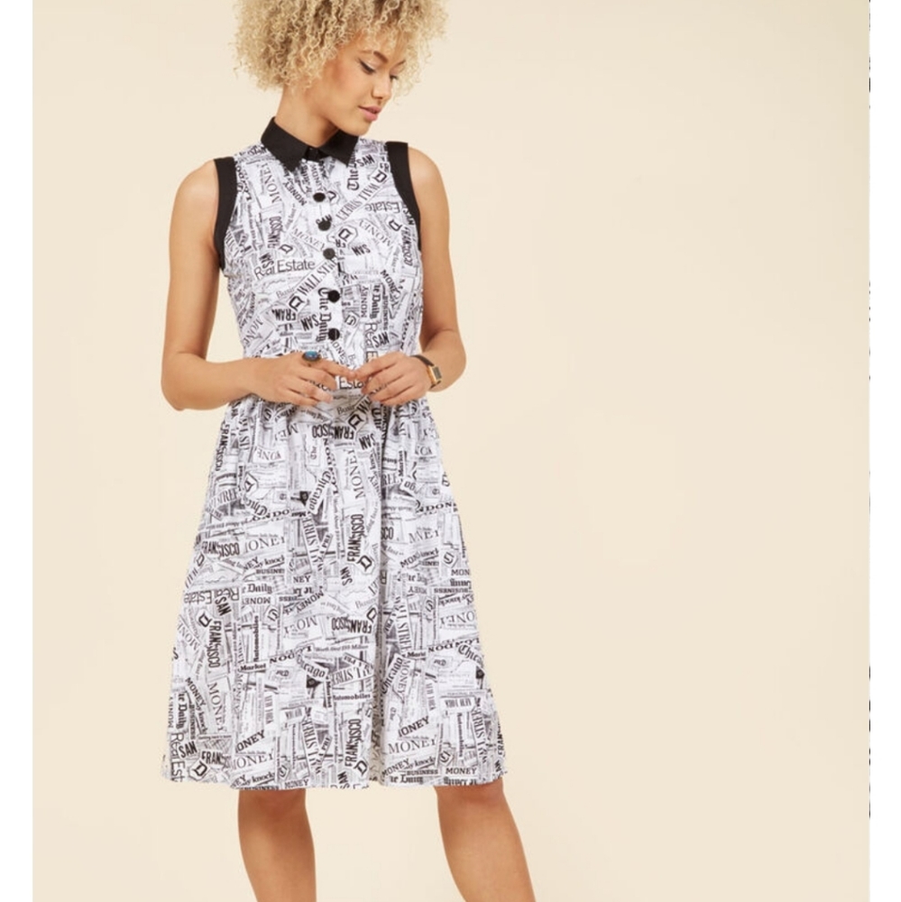 Modcloth Walk a fine headline shirt dress